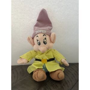Disney World Snow White & Seven Dwarfs Dopey 10" Plush Bean Bag Doll with tags